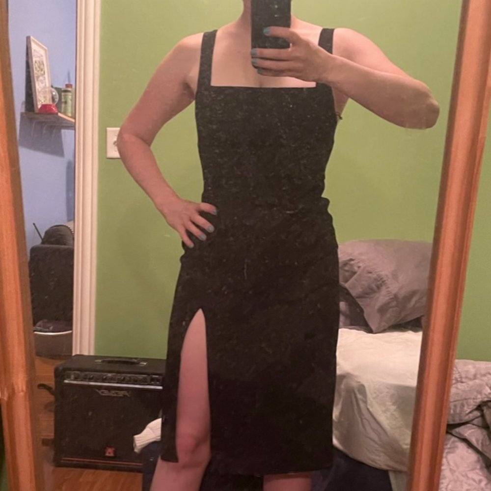 Black Babaton/Aritzia dress 90s slit
